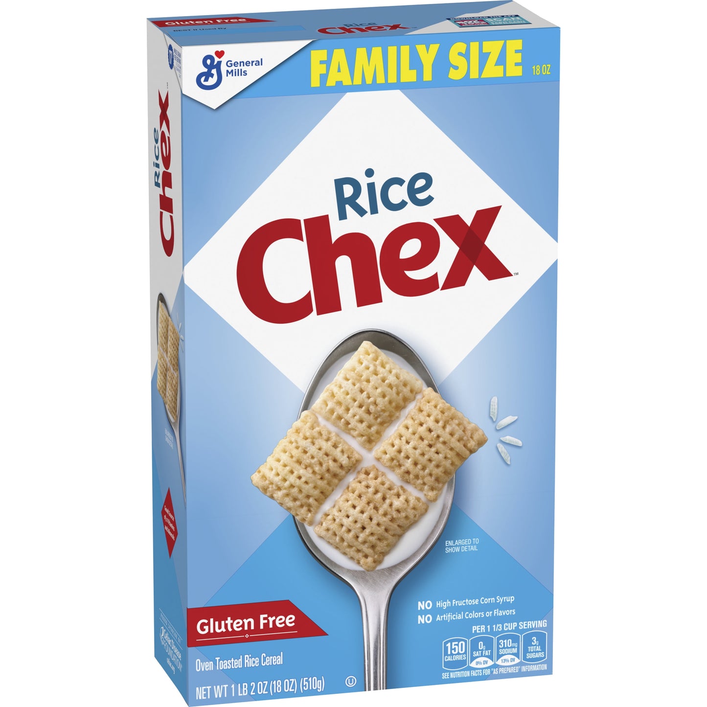 Rice Chex Gluten Free Breakfast Cereal, Homemade Chex Mix Ingredient, 18 OZ