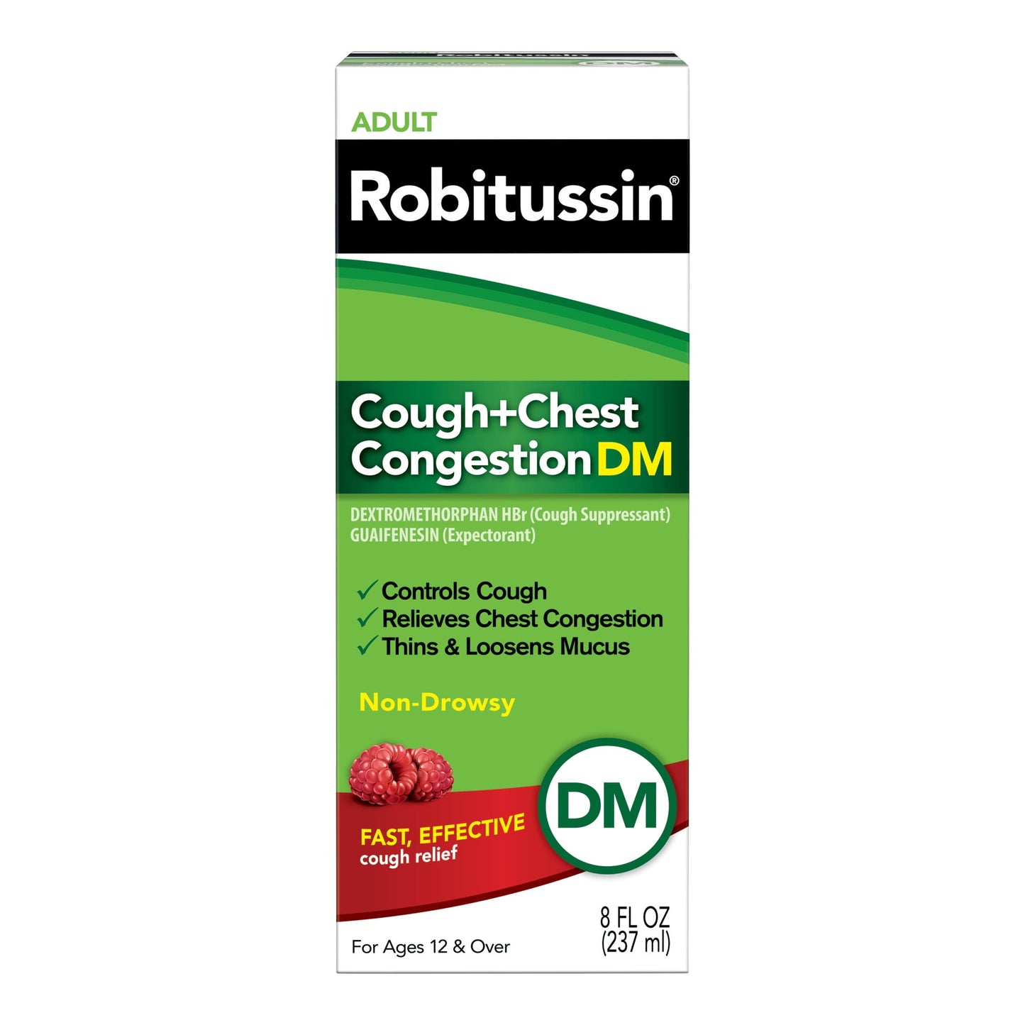 Robitussin Cough Congestion DM and Cold Medicine, Raspberry, 8 Fl Oz