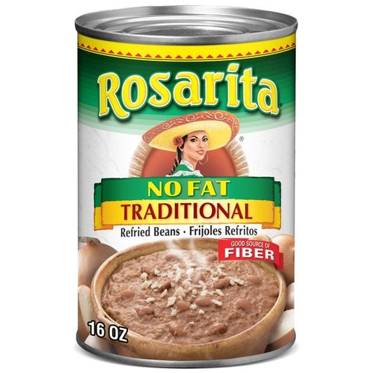 Rosarita No Fat Traditional Refried Beans, 16 oz