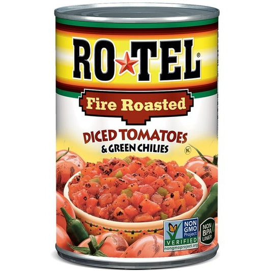 Rotel Fire Roasted Diced Tomatoes & Green Chilies, 10 oz