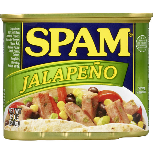 SPAM Jalapeno, Shelf-Stable Meat, 12 oz Aluminum Can