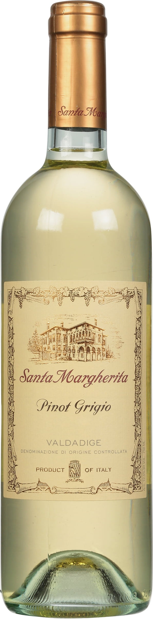 Santa Margherita Pinot Grigio White Wine, Italy, 12.5% ABV, 750 ml Glass Bottle, 5-150ml Servings.