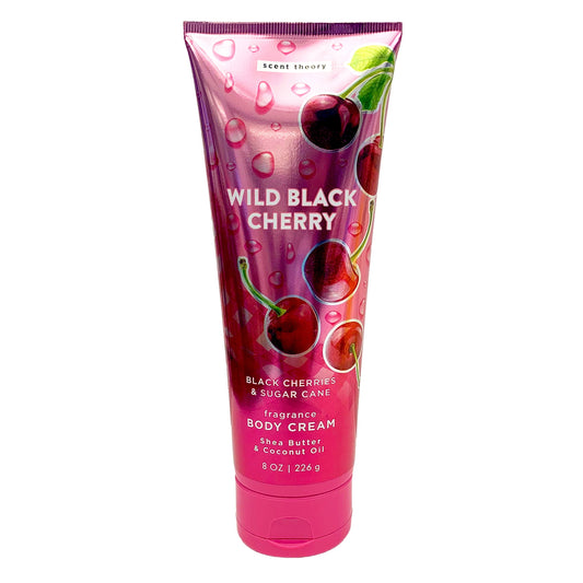 Scent Theory Hand and Body Cream with Shea Butter, Wild Black Cherry, 8 oz, for all skin types