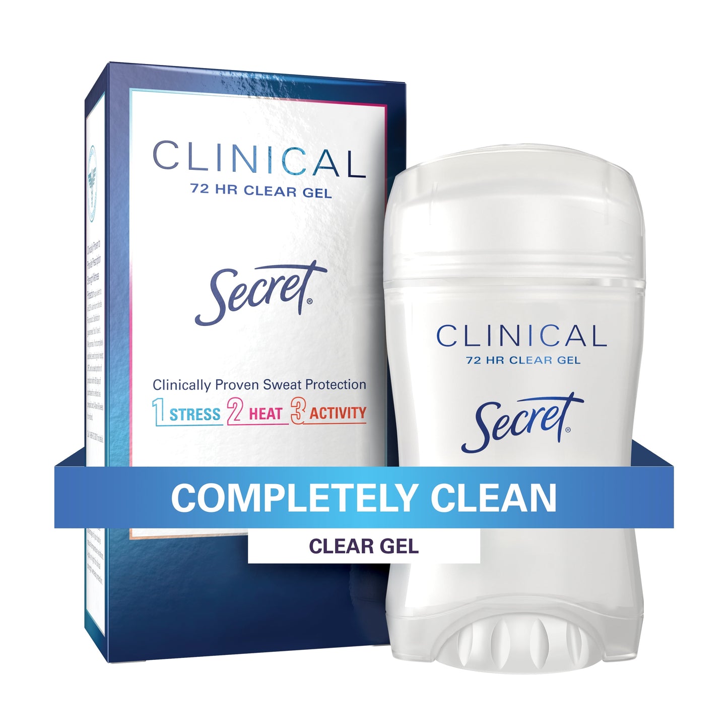 Secret Clinical Strength Clear Gel Antiperspirant and Deodorant, Completely Clean, 1.6 oz