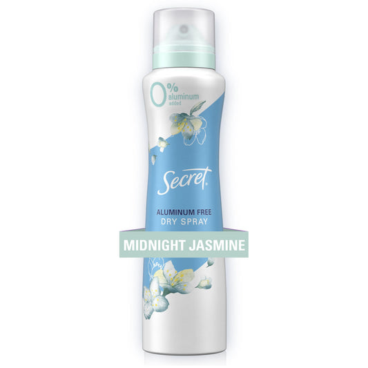 Secret Dry Spray Aluminum Free Deodorant for Women, Midnight Jasmine, 4.1 oz