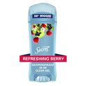 Secret Fresh Antiperspirant Deodorant Clear Gel, Berry, 3.4 oz