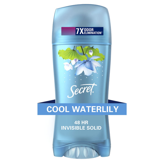 Secret Invisible Solid Antiperspirant Deodorant, Waterlily Scent, 2.6 oz