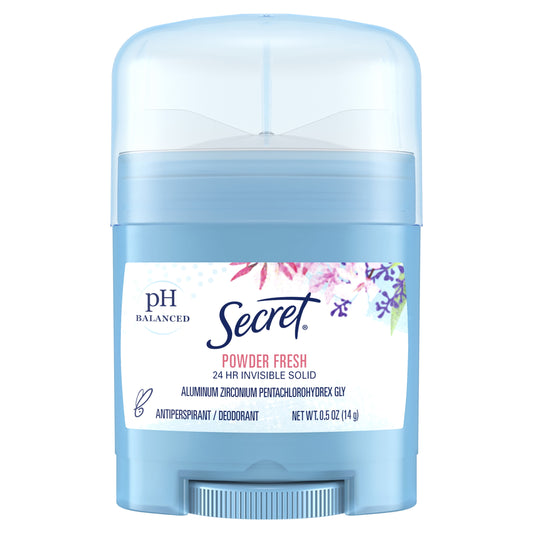 Secret Invisible Solid Antiperspirant and Deodorant Stick, Powder Fresh, 0.5 oz