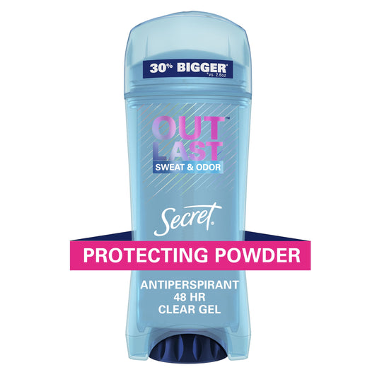 Secret Outlast Clear Gel Antiperspirant Deodorant for Women, Protecting Powder, 3.4 oz