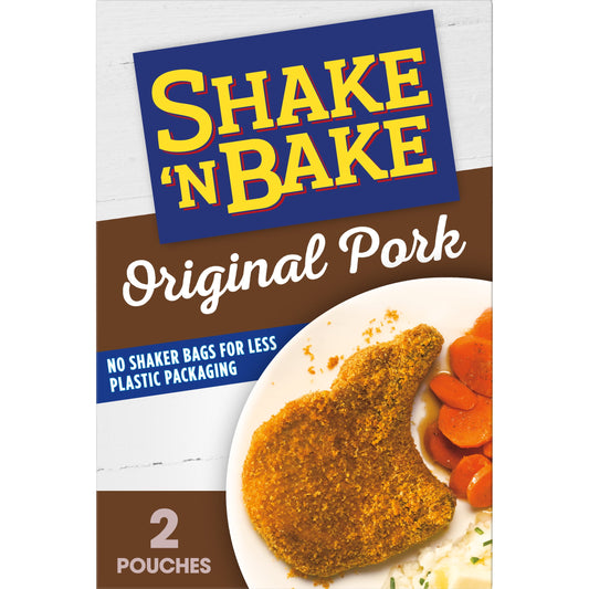 Shake 'N Bake Original Pork Seasoned Coating Mix, 5 oz Box, 2 ct Packets