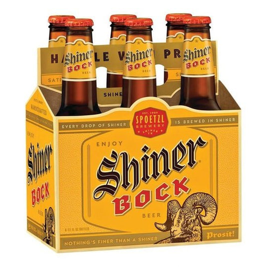 Shiner Bock Beer, Shiner Craft Beer, 6 Pack, 12 fl oz Bottles, 4.4% ABV, 141 Calories, 12.4g Carbs