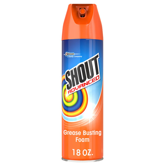 Shout Advanced Grease Busting Foam, Laundry Stain Remover, 18 Ounce