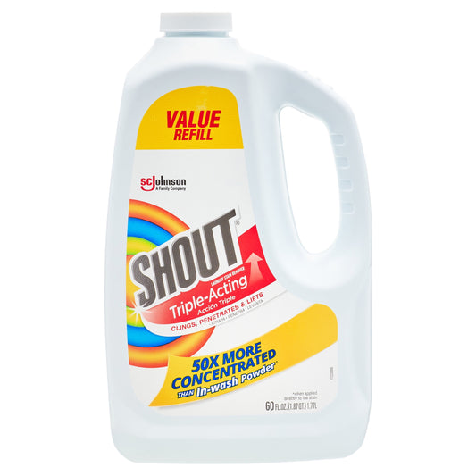 Shout Triple-Acting Refill, Laundry Stain Remover, 60 Ounce