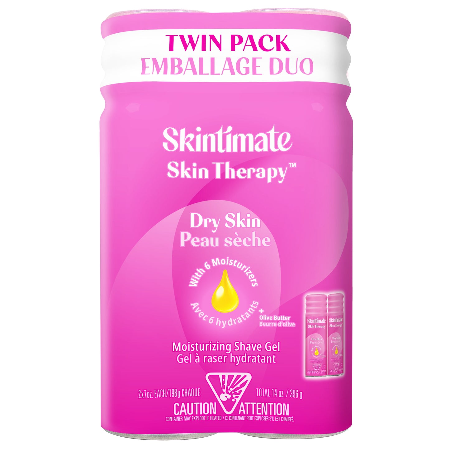 Skintimate Skin Therapy Dry Skin Women's Shave Gel Twin Pack, 14 oz