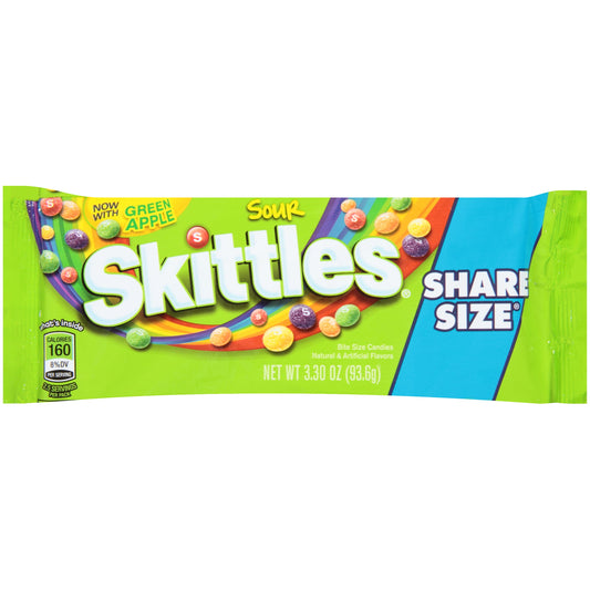 Skittles Sour Candy, Share Size - 3.3 oz Bag