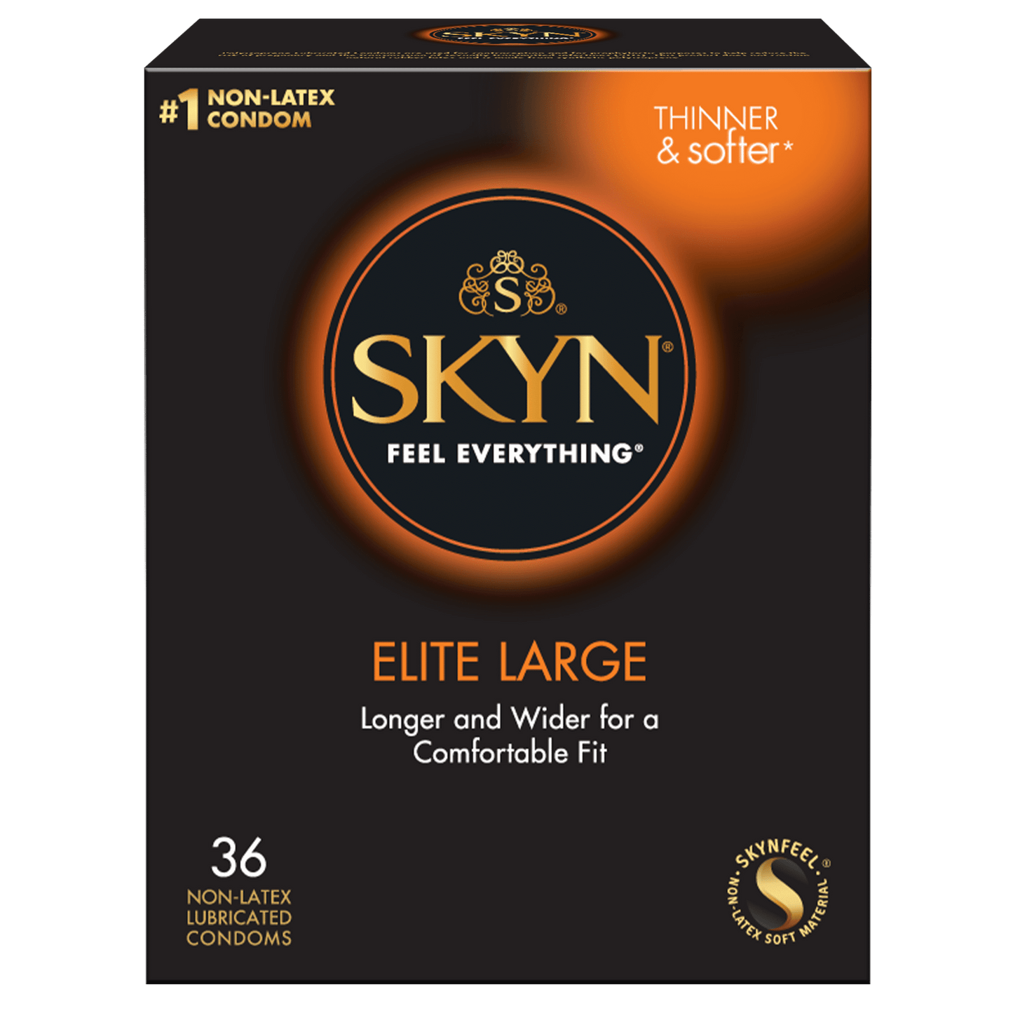Skyn Elite Large Non-Latex Lubricated Condoms, 36 Count