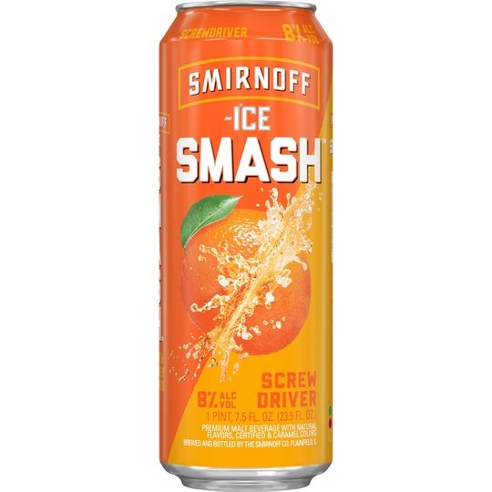 Smirnoff Ice Smash Screwdriver, 23.5oz Single Can, 8% ABV