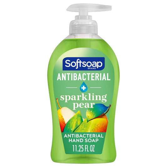 Softsoap Antibacterial Liquid Hand Soap, Sparkling Pear Scent Hand Soap, 11.25 oz Bottle