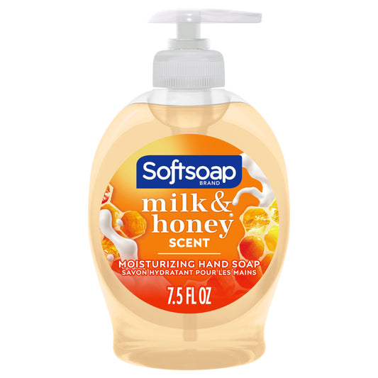 Softsoap Milk & Honey Scent Liquid Hand Soap, Moisturizing Liquid Hand Soap, 7.5 oz