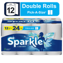 Sparkle Pick-a-Size Paper Towels, White, 12 Double Rolls