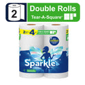 Sparkle Tear-a-Square Paper Towels, White, 2 Double Rolls