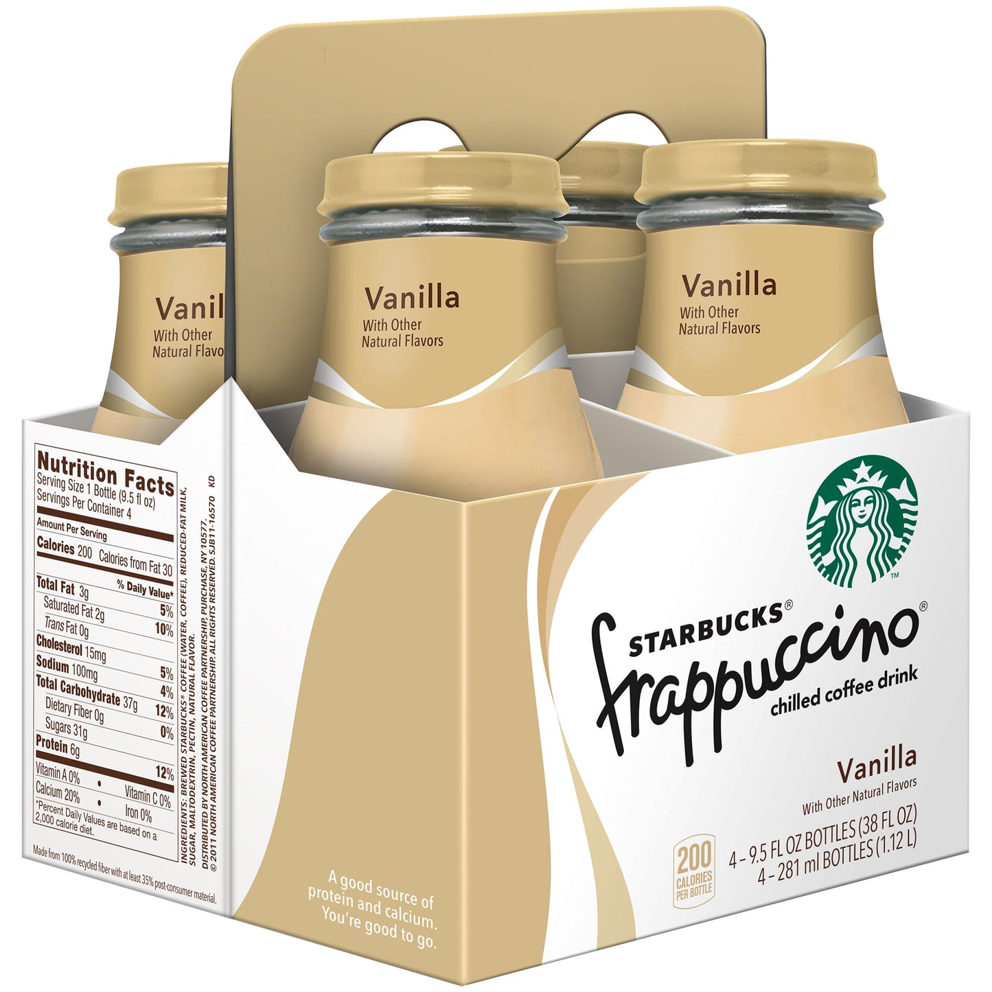 Starbucks Frappuccino Vanilla Chilled Coffee Drink, 9.5 fl oz, 4 count