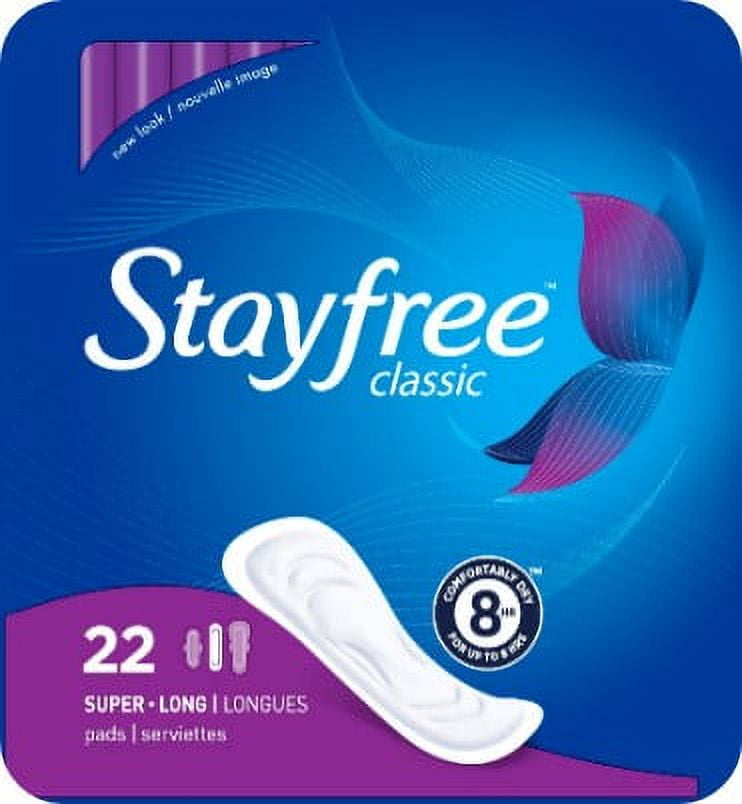 Stayfree Classic Pads, Super Long, 22 Ct