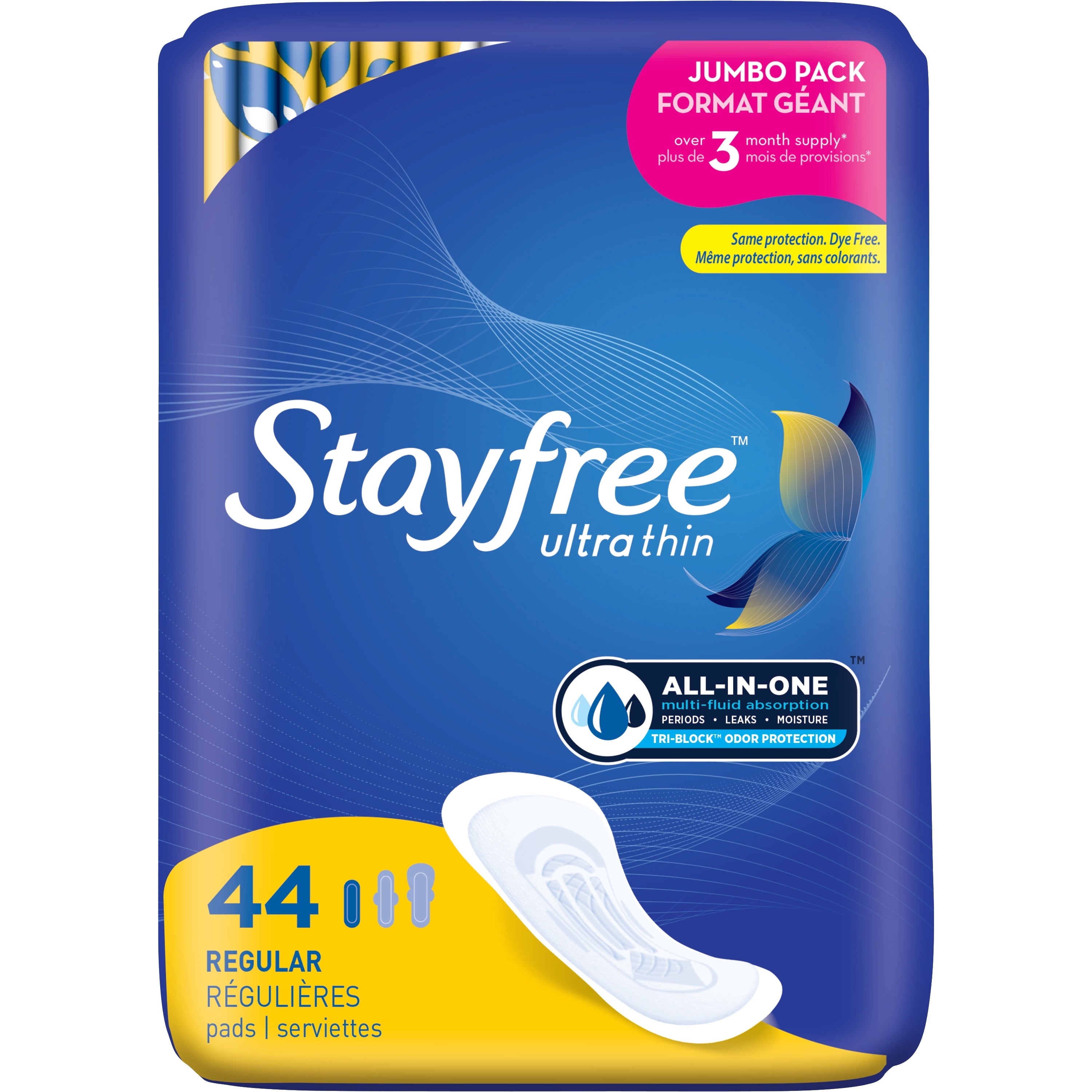 Stayfree Ultra Thin Overnight Pads With Wings, 40 Ct, Multi-Fluid  Absorption, Protection For Up To 10 Hours 