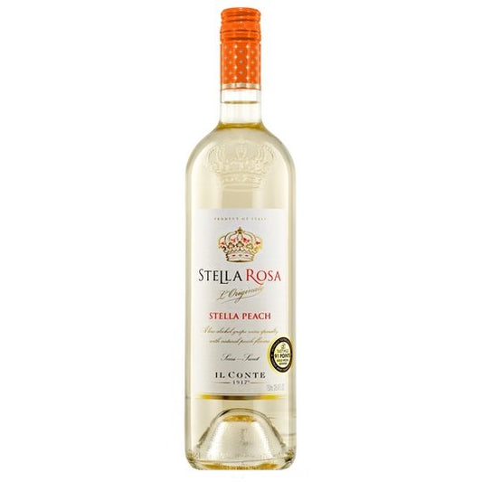Stella Rosa Peach Semi-Sweet White Wine, 750ml Glass Bottle, Piedmont, Italy Serving Size 6oz