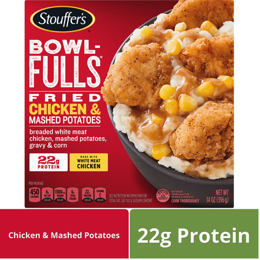 Stouffer's Fulls Fried Chicken and Mashed Potatoes Bowl Meal, 14 oz (Frozen)