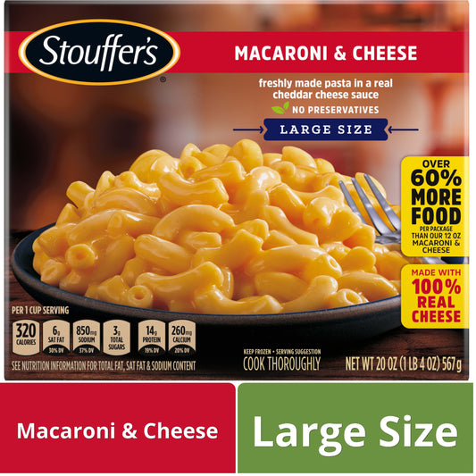 Stouffer's Macaroni and Cheese Large Size Frozen Meal, 20 oz (Frozen)