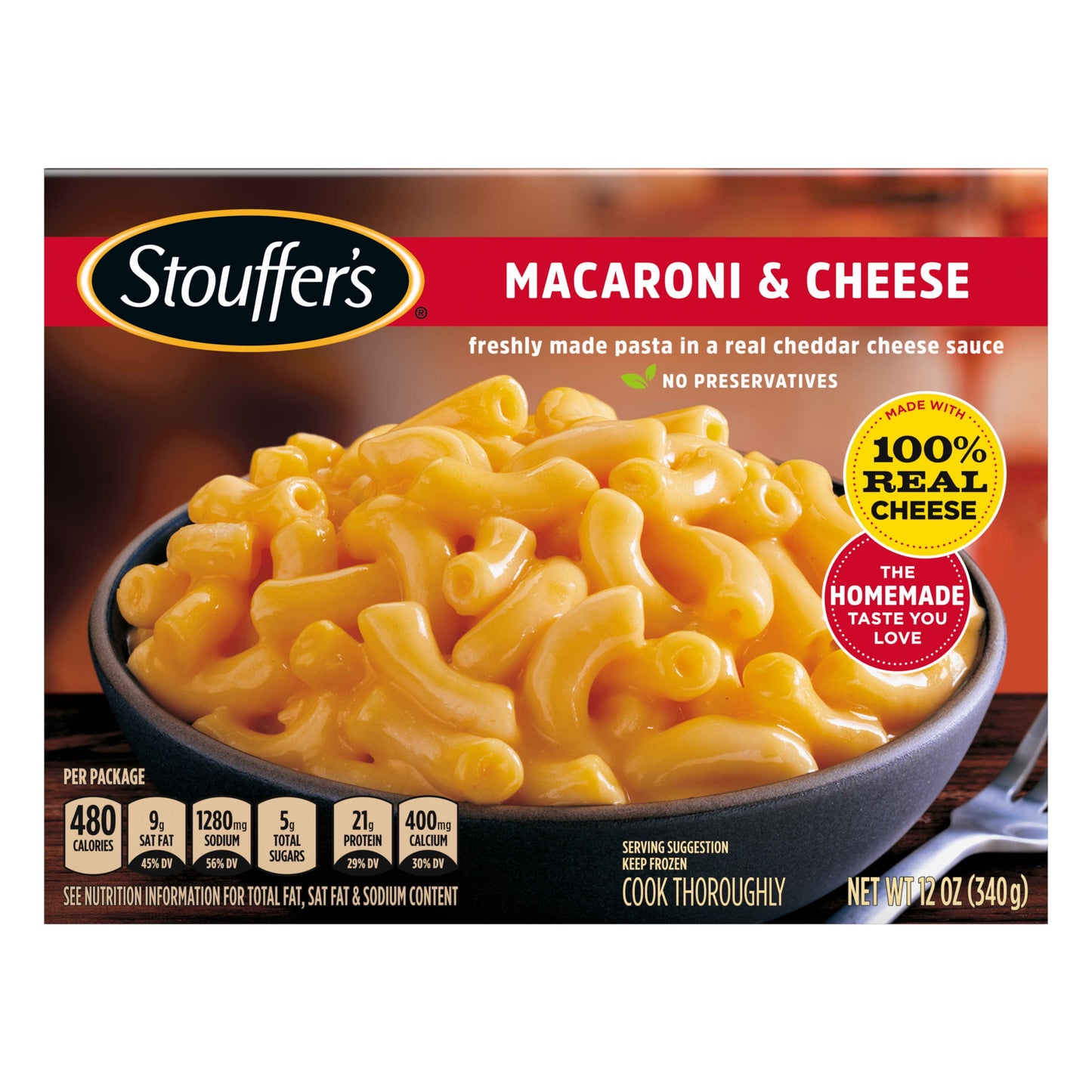 Stouffer's Macaroni and Cheese Pasta Frozen Meal, 12 oz (Frozen)