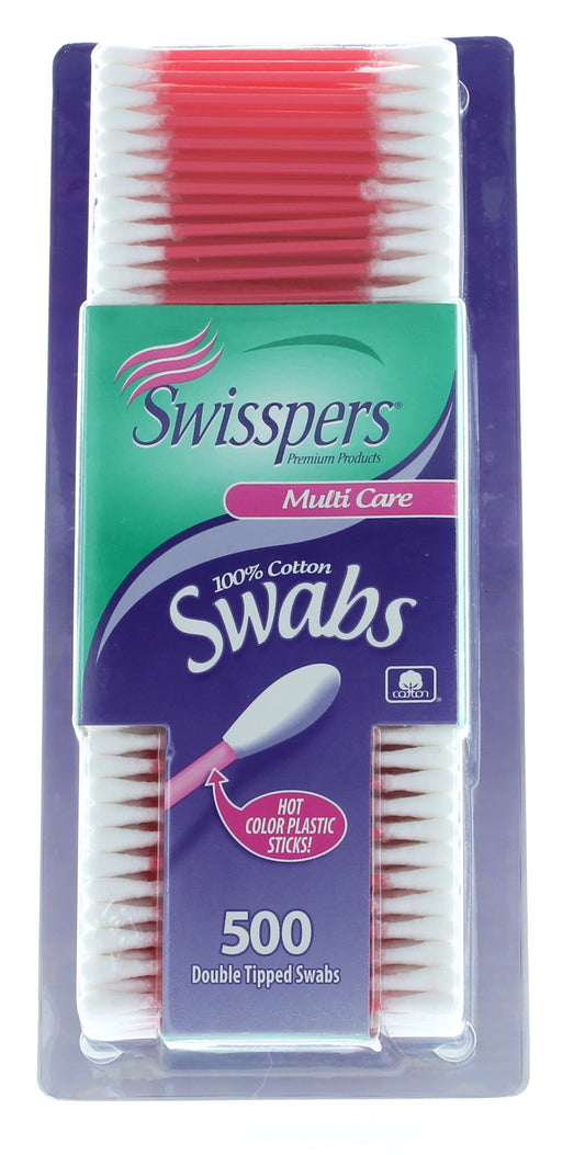 Swisspers Multi Care Cotton Swabs, 500 Count