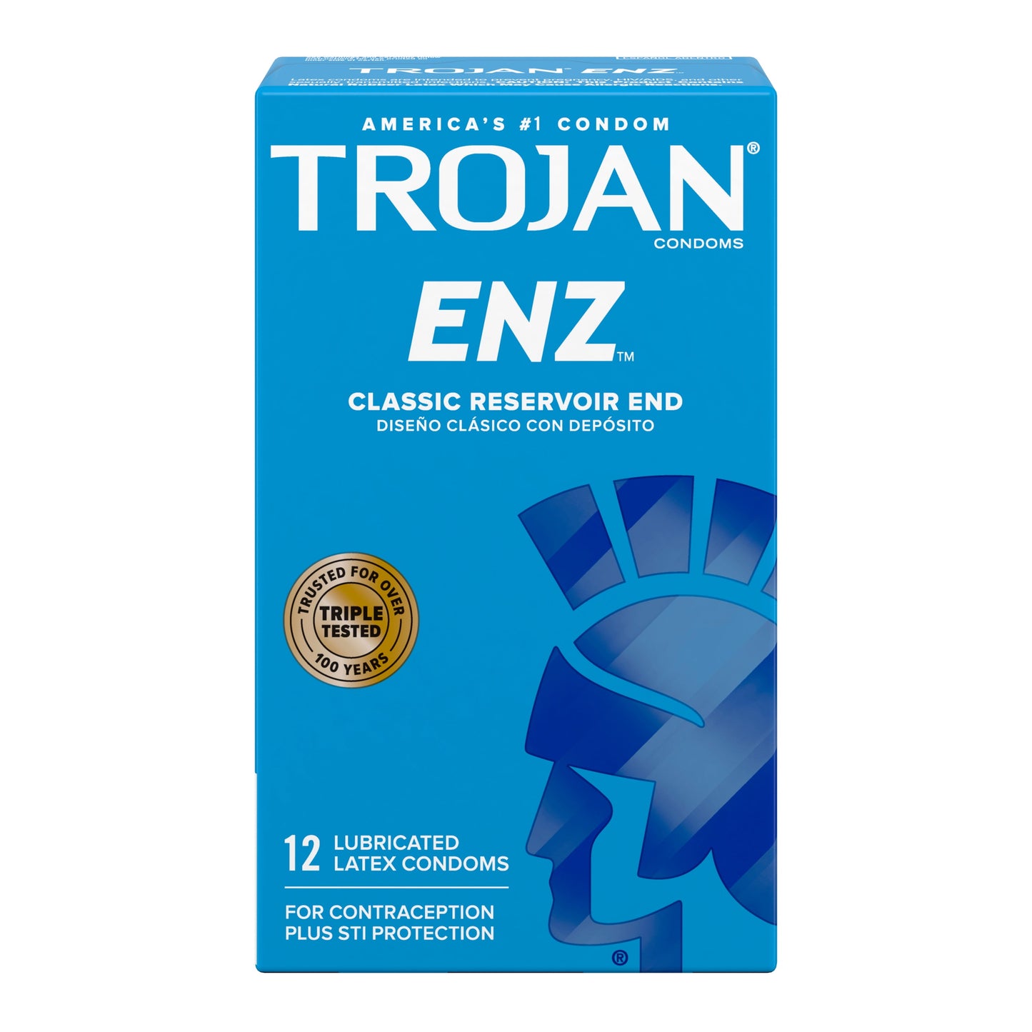 TROJAN ENZ Premium Smooth Lubricated Condoms, 12 Count