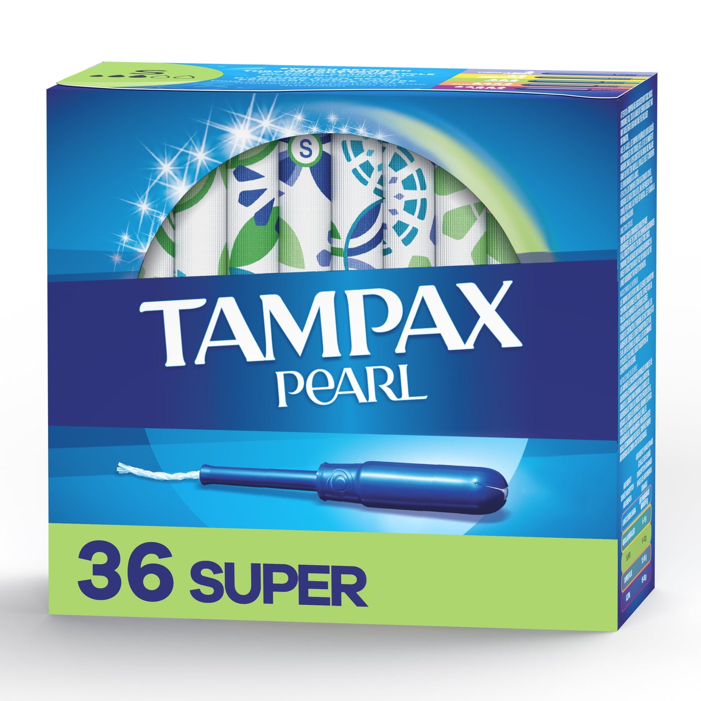 Tampax Pearl Tampons with LeakGuard Braid, Super Absorbency, 36 Ct