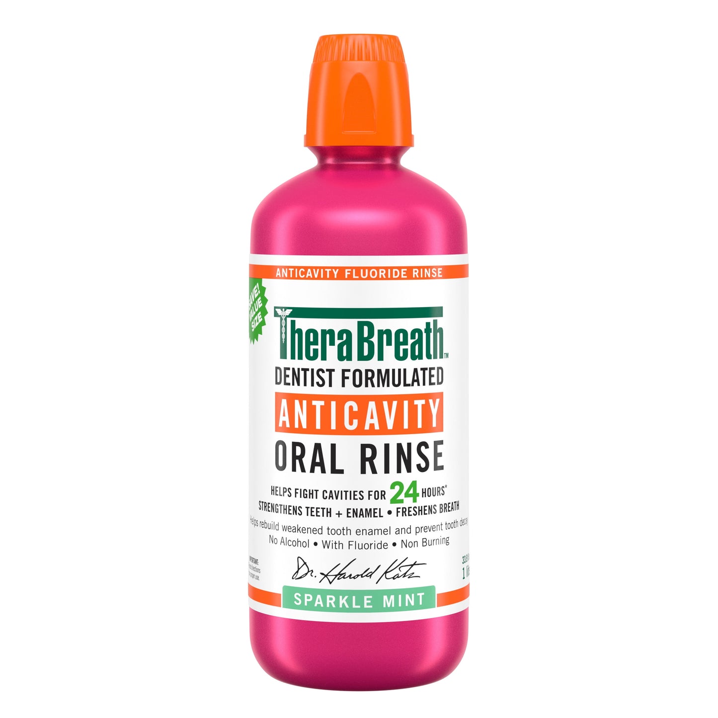 TheraBreath Anticavity Fluoride Mouthwash, Sparkle Mint, Dentist Formulated,  1 Liter