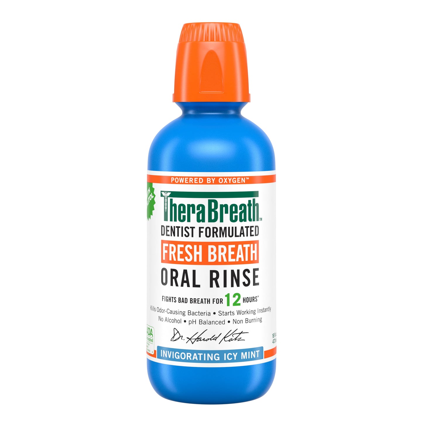 TheraBreath Fresh Breath Mouthwash, Icy Mint, Alcohol-Free, 16 fl oz