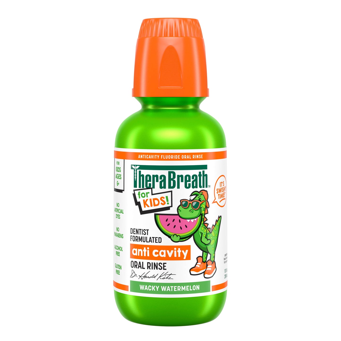 TheraBreath Kids Mouthwash with Fluoride, Organic Wacky Watermelon, Anticavity, 10 fl oz