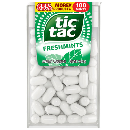 Tic Tac Fresh Breath Mints, Freshmint, Bulk Hard Candy Mints, 1.7 oz Pack