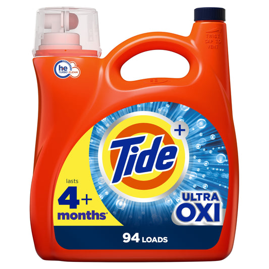 Tide Ultra Oxi Liquid Laundry Detergent, 94 Loads, 146 fl oz