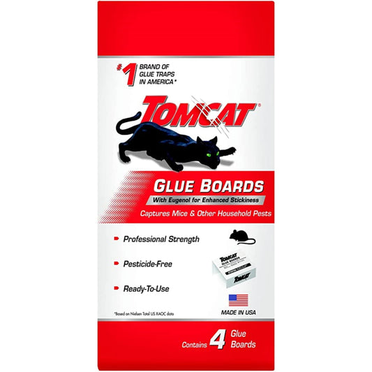 Tomcat Glue Boards with Immediate Grip Glue, Ready-To-Use, 4 Traps