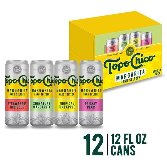 Topo Chico Margarita Variety Pack Hard Seltzer, 12 Pack, 12 fl oz Cans, 4.5% ABV