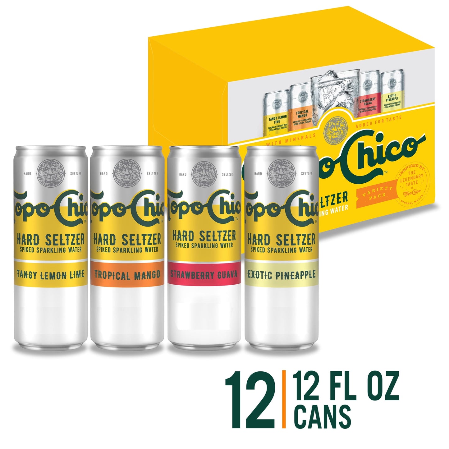 Topo Chico Variety Pack Hard Seltzer, 12 Pack, 12 fl oz Cans, 4.7% ABV