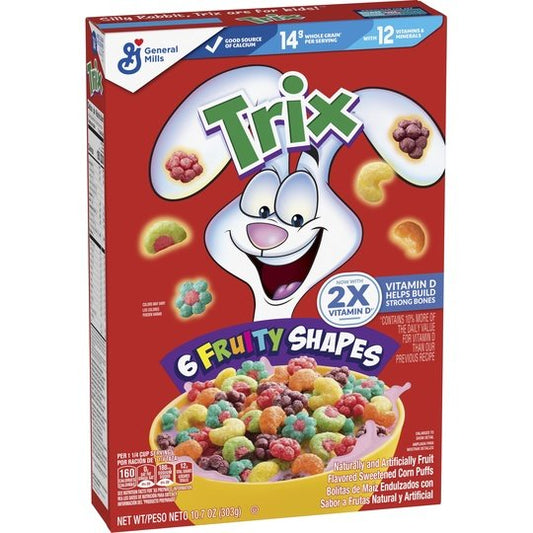 Trix Fruity Breakfast Cereal, 6 Fruity Shapes, Whole Grain, 10.7 OZÂ 