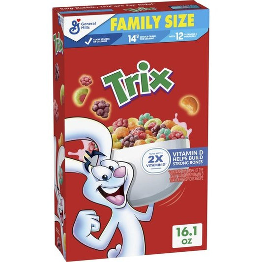 Trix Fruity Breakfast Cereal, 6 Fruity Shapes, Whole Grain, Family Size, 16.1 OZÂ