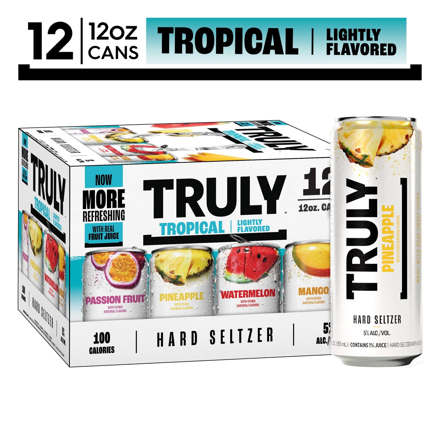 Truly Hard Seltzer Tropical Variety Pack, 12 Pack, 12 fl. oz. Cans