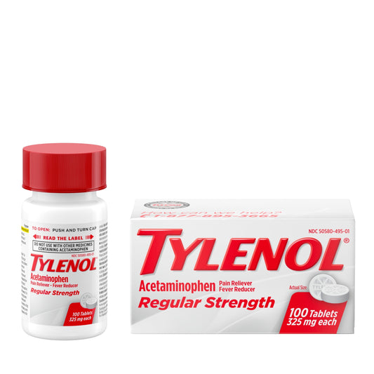 Tylenol Regular Strength Tablets with 325 mg Acetaminophen, 100Ct