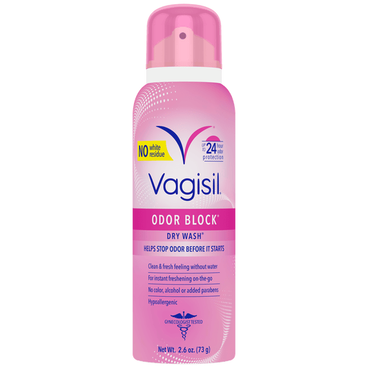 Vagisil Odor Block Freshening Intimate Dry Wash Spray, 2.6 oz