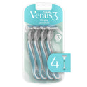 Venus Gillette Simply 3 Sensitive Women's Disposable Razors, 4 Count