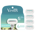 Venus Miami Sunrise Deluxe Smooth Sensitive, Women's Razor Refills, 4 Ct